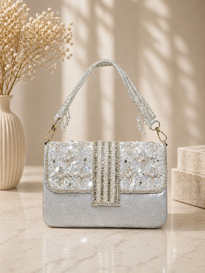 Luxury pearl clutch bag for party wear