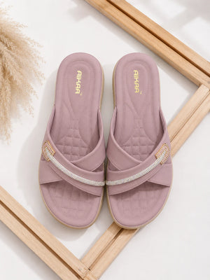Comfortable women’s pink wedges by AIKAA