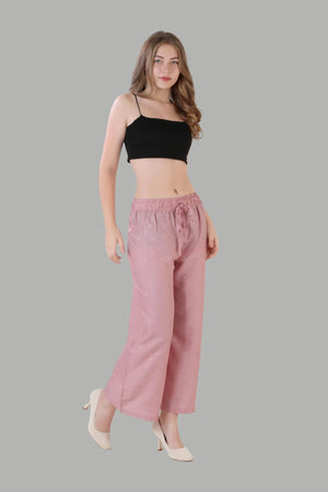 Comfortable women’s pink palazzo by AIKAA