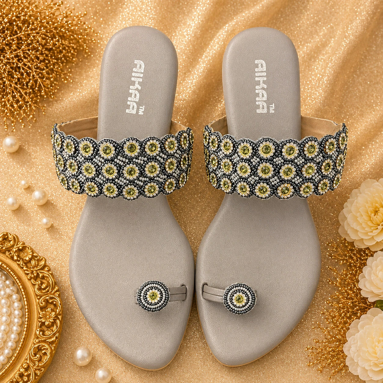 Comfortable silver slipon slides for daily wear