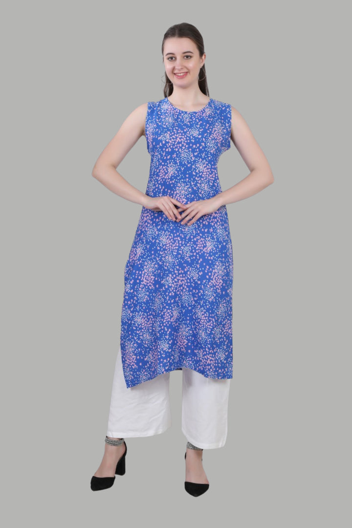 AIKAA sleeveless printed kurti for women