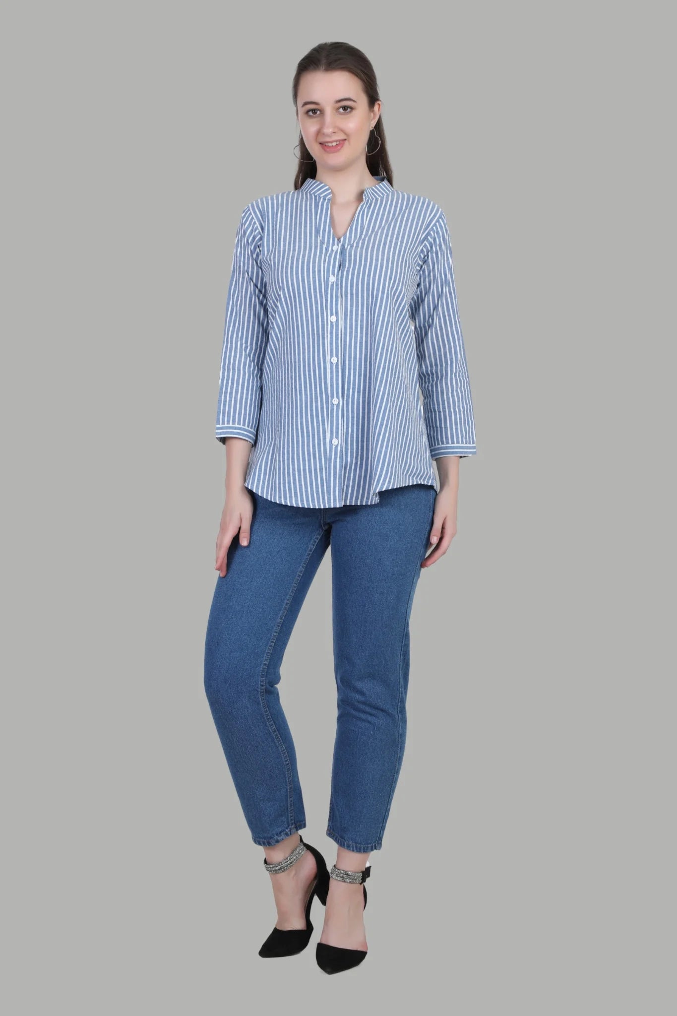 Comfortable striped casual top by AIKAA