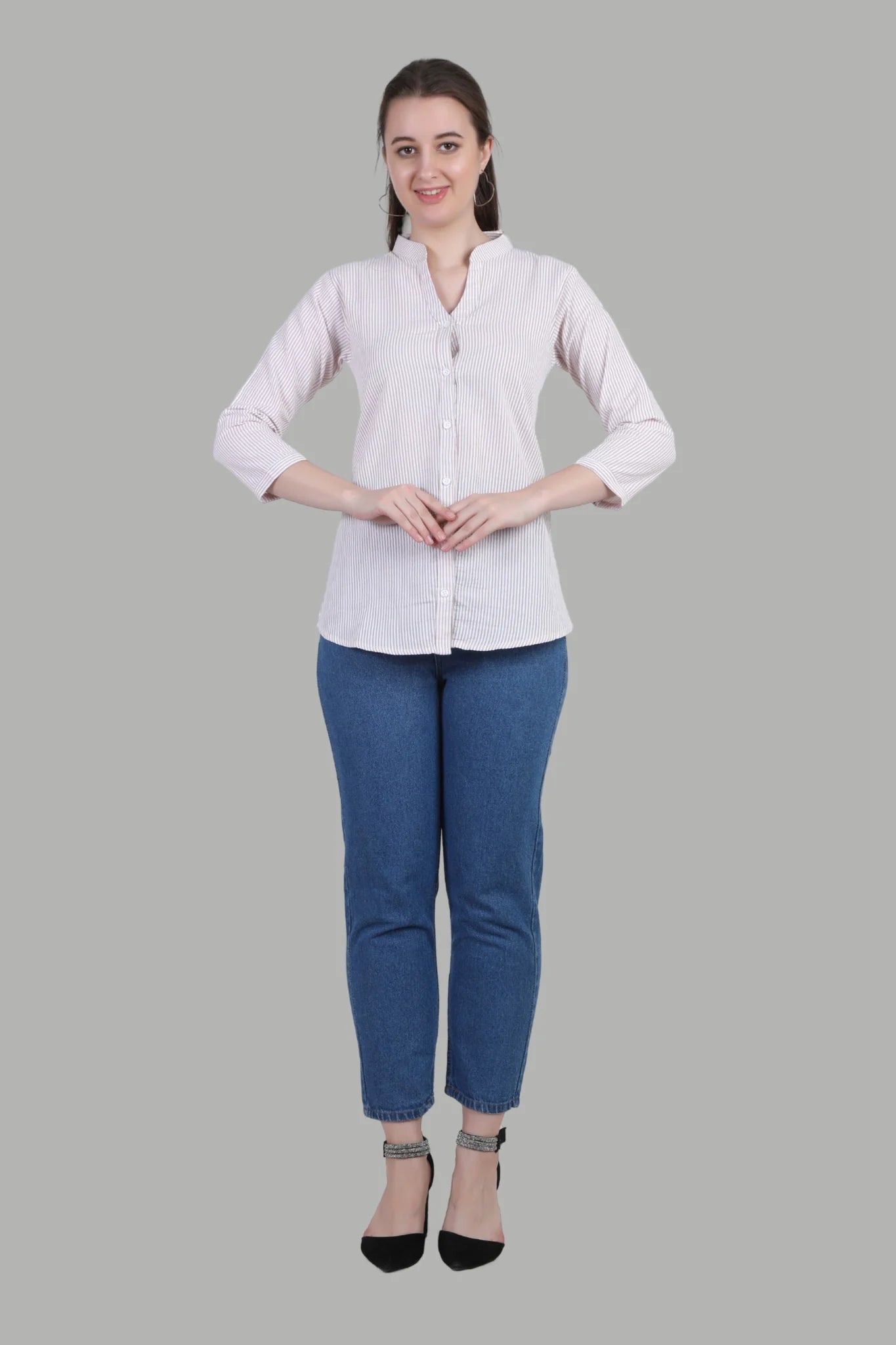 Comfortable women’s striped top by AIKAA