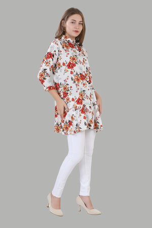 Elegant women’s floral midi dress by AIKAA