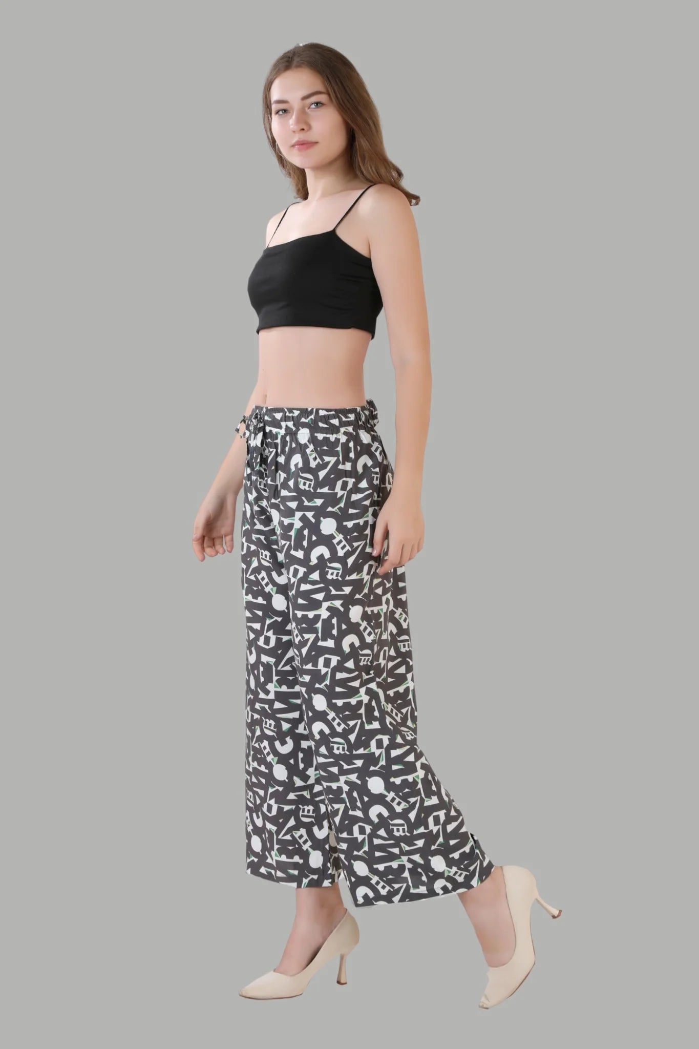 Comfortable women’s patterned palazzo trousers by AIKAA