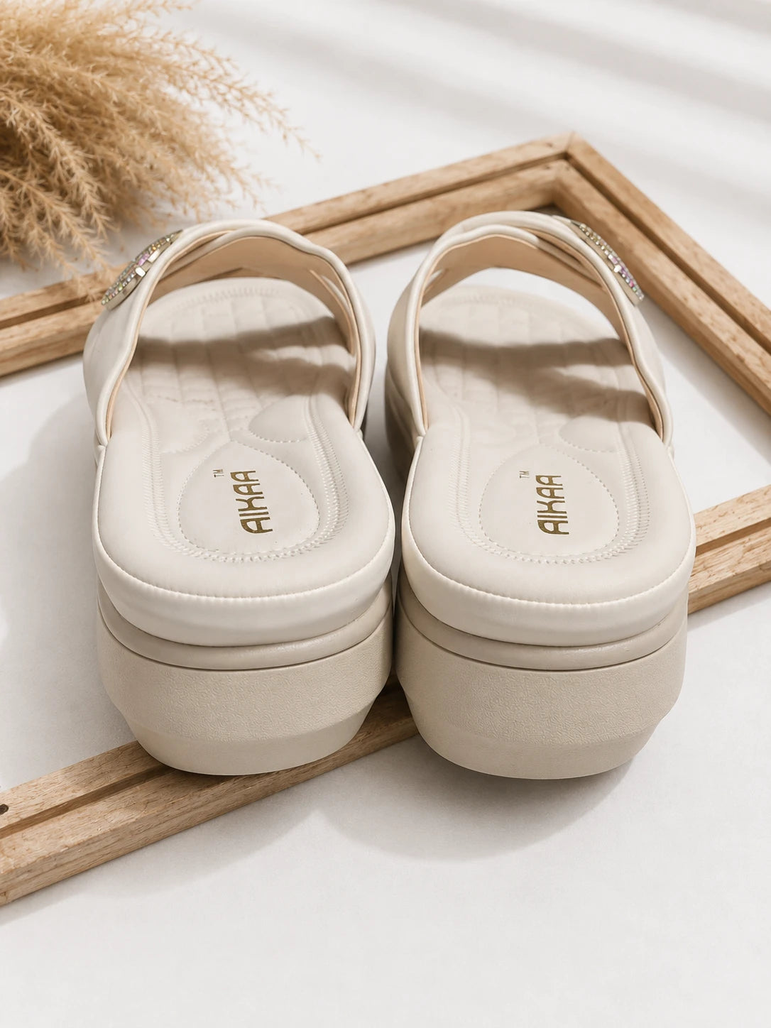 Comfortable women’s white wedges by AIKAA