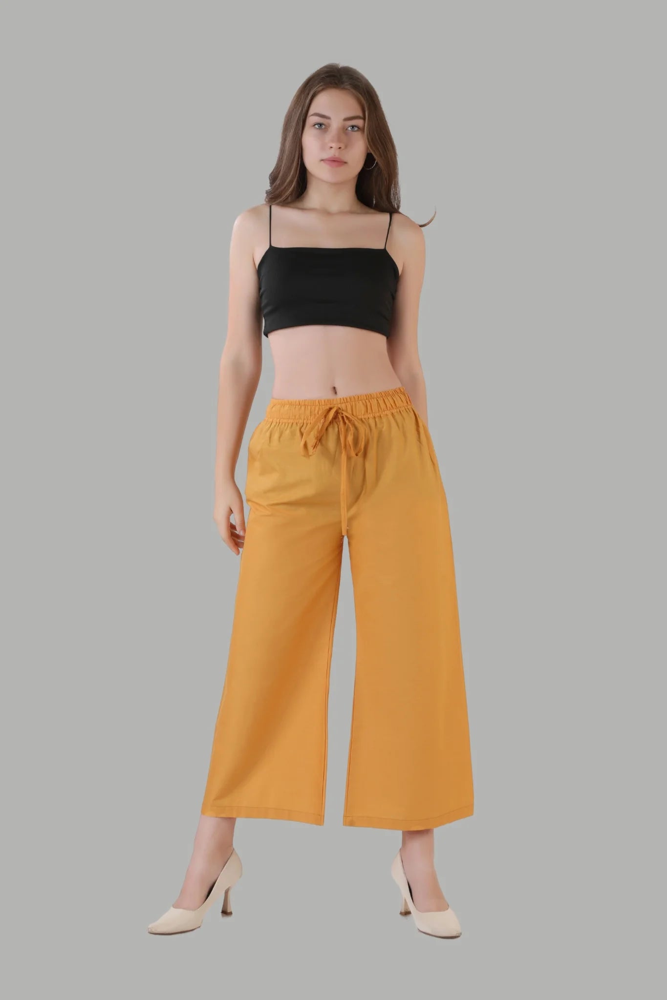 Comfortable women’s yellow palazzo by AIKAA