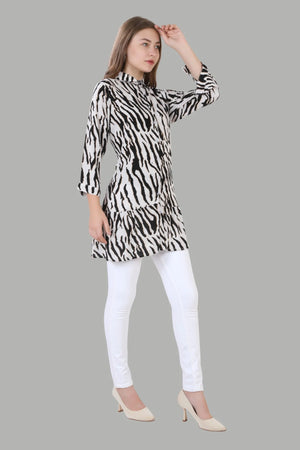 Elegant women’s zebra pattern dress by AIKAA