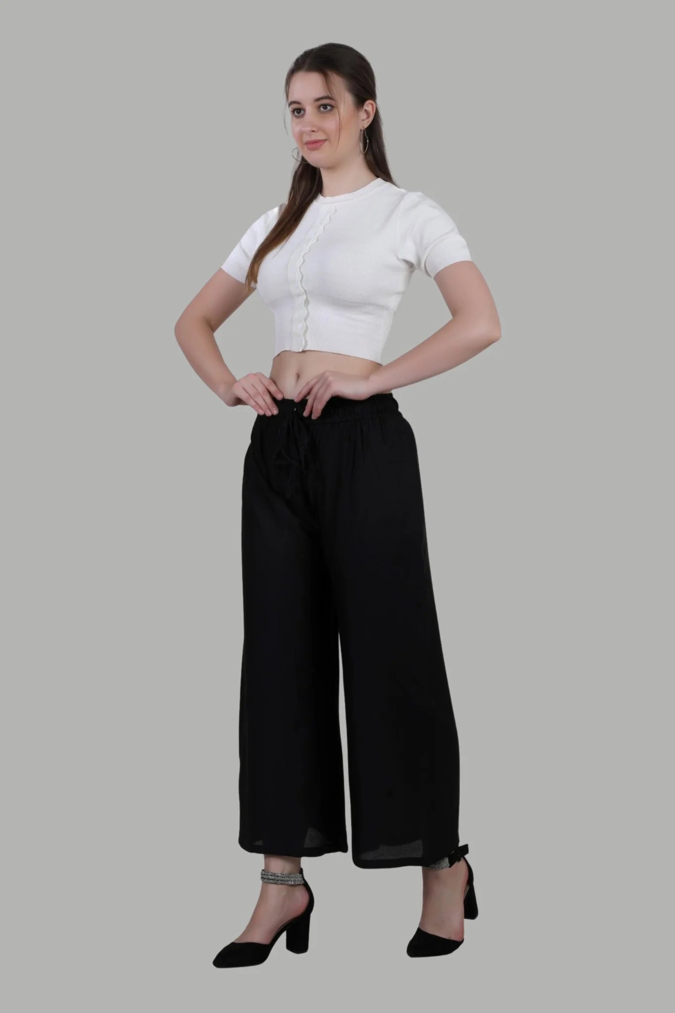 Stylish black palazzo trousers for women