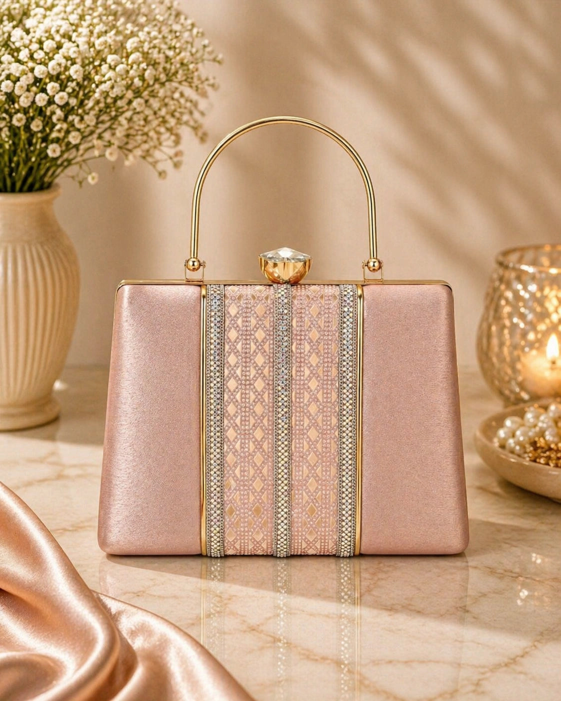 Box clutch bag for women
