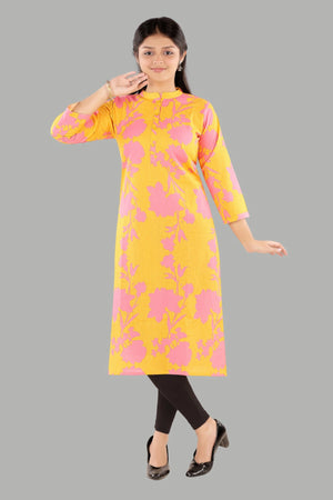 Bright floral casual kurti for women