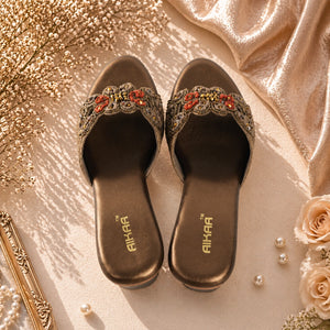 Stylish brown ethnic sandals for women