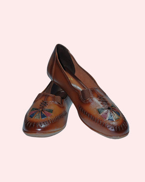 Stylish brown leather loafers for women