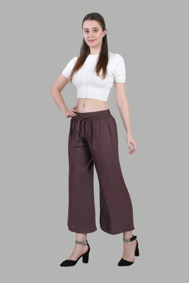 Stylish brown palazzo trousers for women