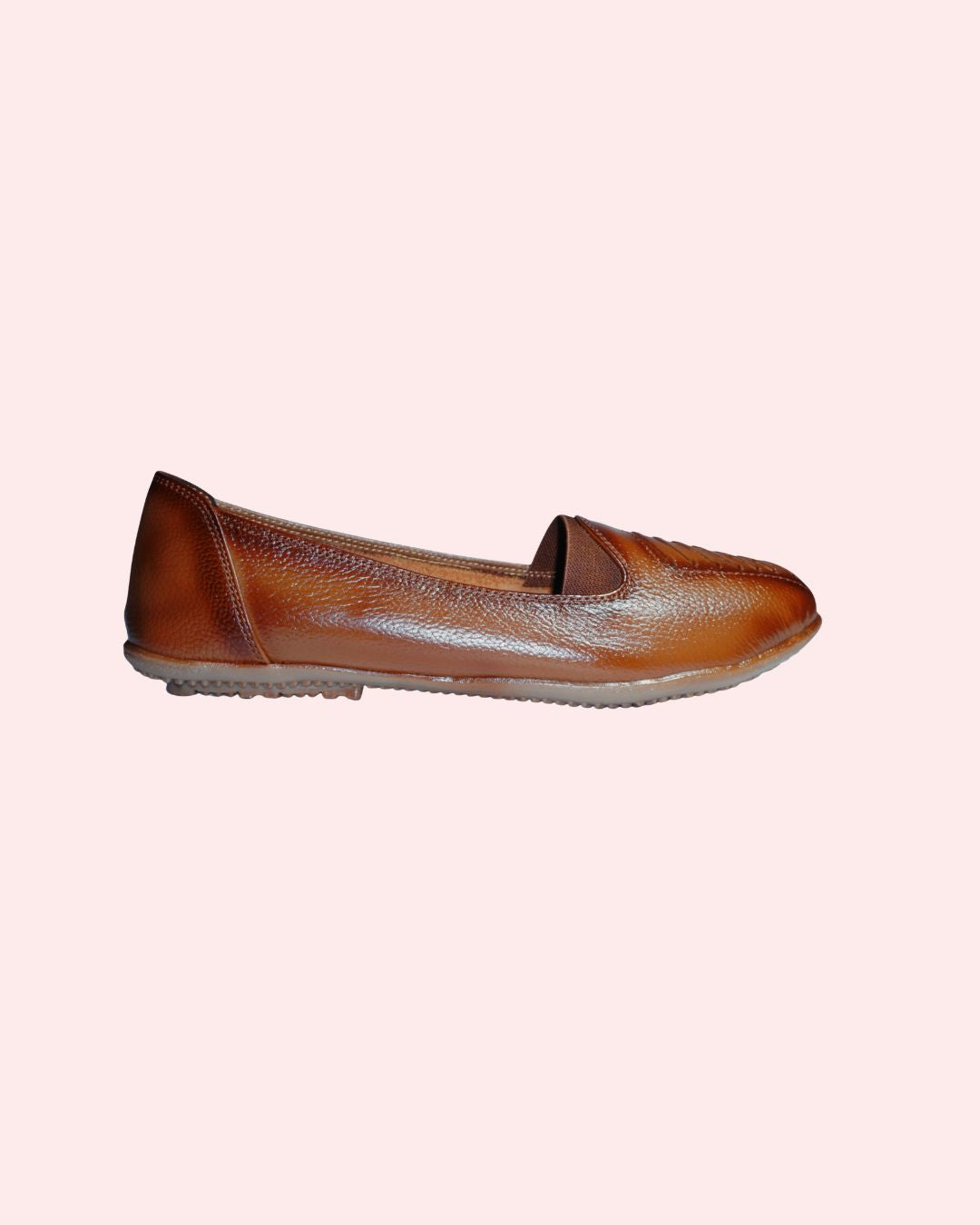 Stylish brown premium leather loafers for women