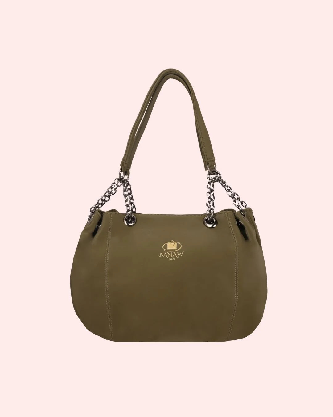Green chain handle tote purse for women
