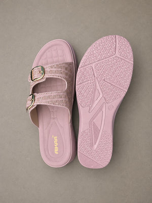 Elegant women’s pink jelly casual slipon footwear
