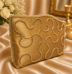 Luxury diamond pearl clutch bag for party wear
