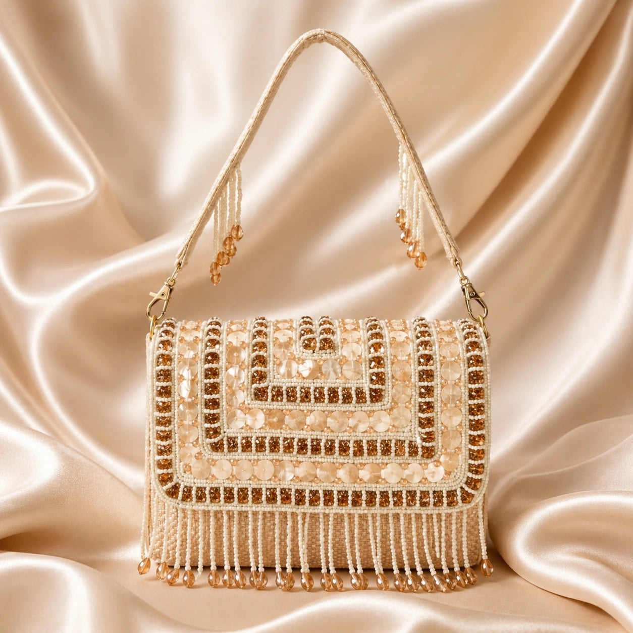 Embellished shoulder clutch bag for women