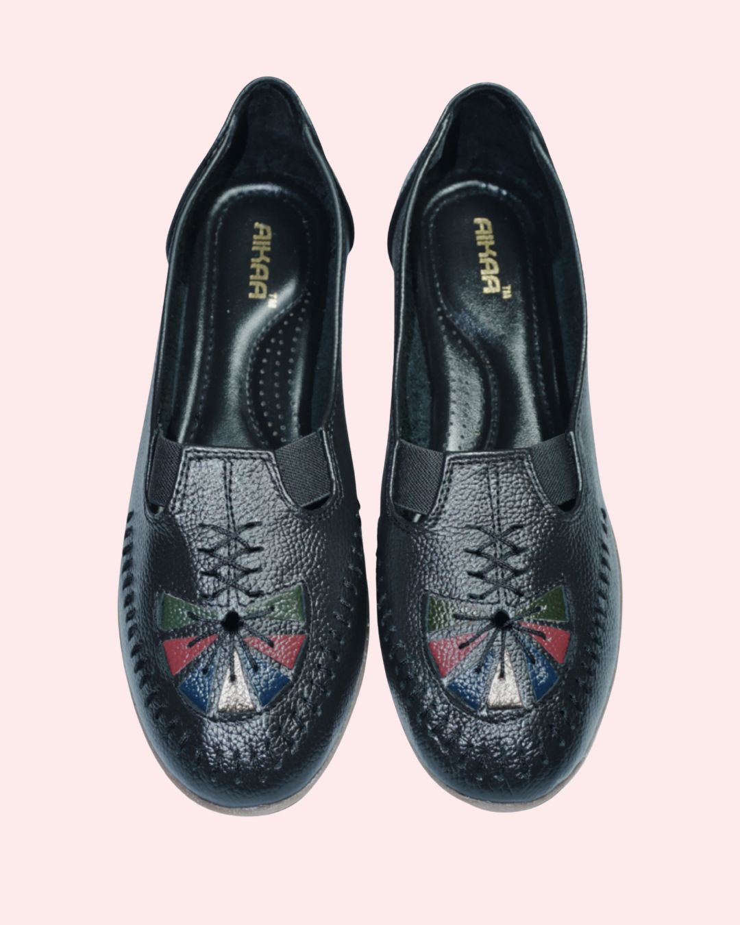 FlexiSoft leather loafers in black for women