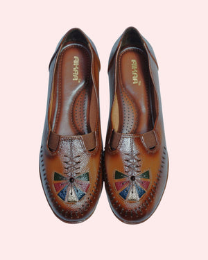 FlexiSoft leather loafers in brown for women
