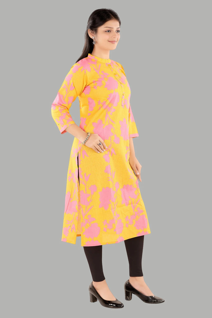 Stylish floral printed casual kurti for women