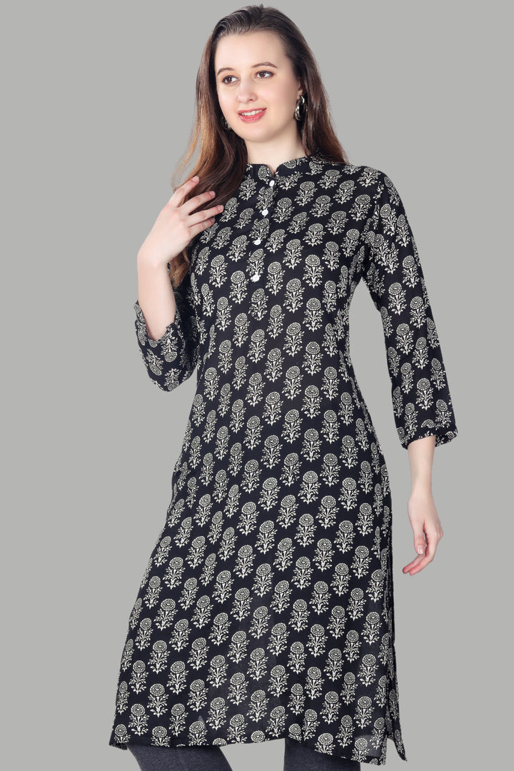 Stylish floral printed ethnic kurti for women