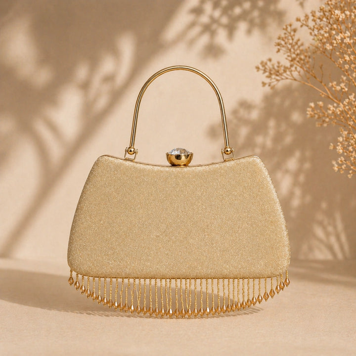 Luxury gold velvet clutch bag for women
