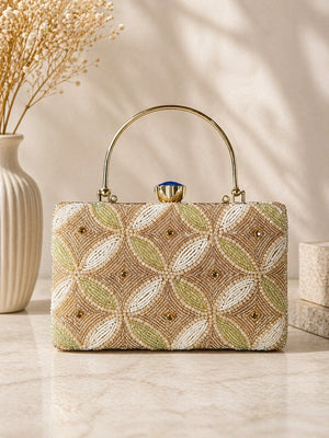 Luxury beaded clutch bag for party wear