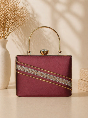 Luxury crystal clutch bag for party wear