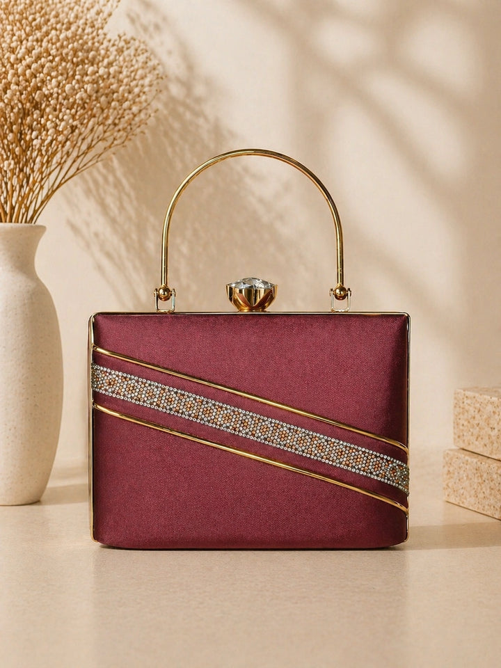 Luxury crystal clutch bag for party wear