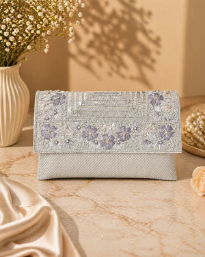 Luxury embroidered clutch purse for weddings and festive occasions