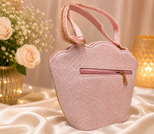 Luxury vintage pearl beaded handbag