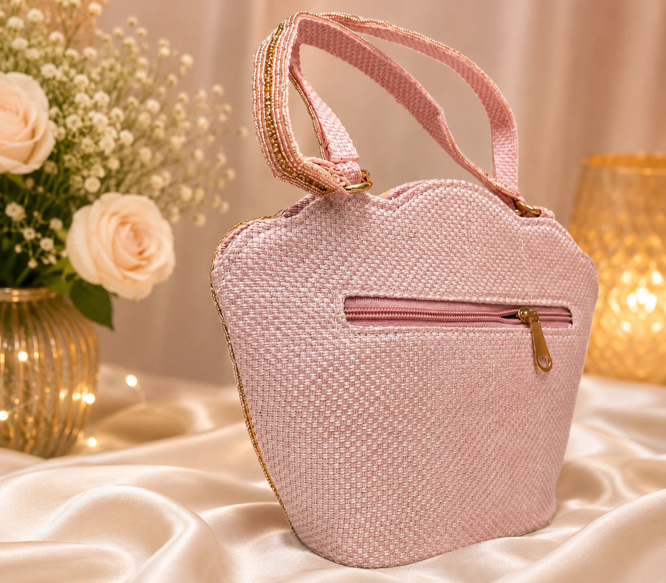 Luxury vintage pearl beaded handbag