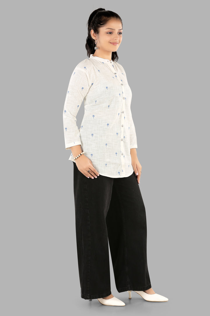Stylish minimal printed kurti top for casual wear