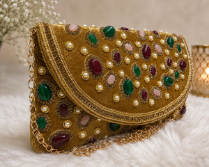 AIKAA Moonstone velvet purse for women