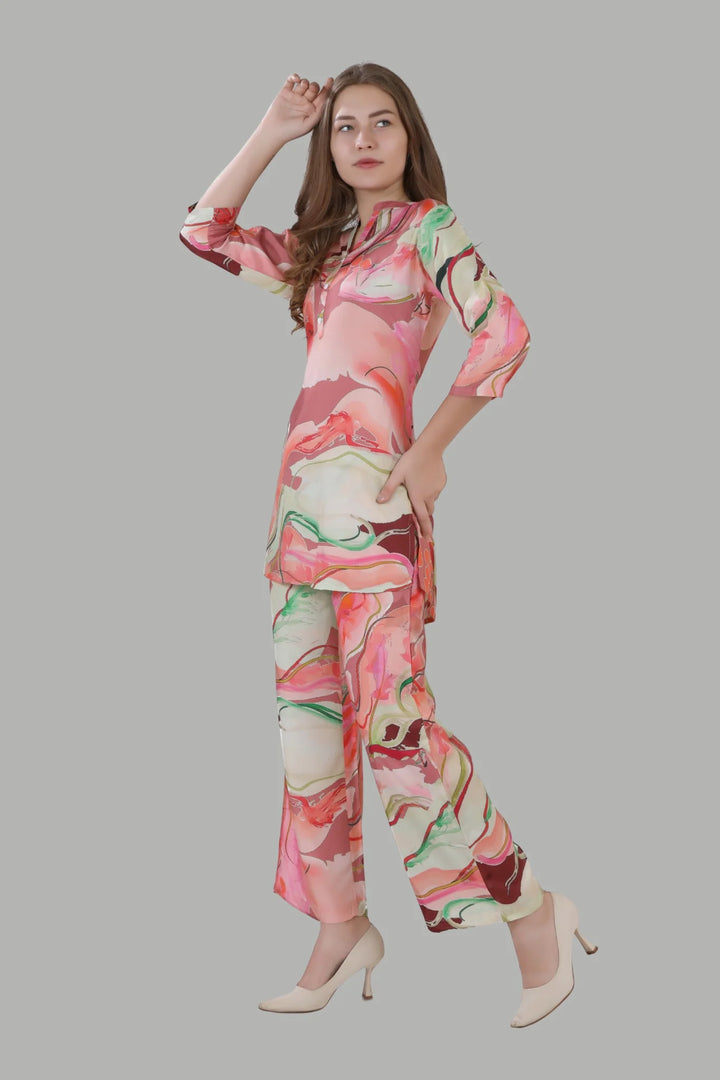 Stylish multi colour co-ord outfit for women