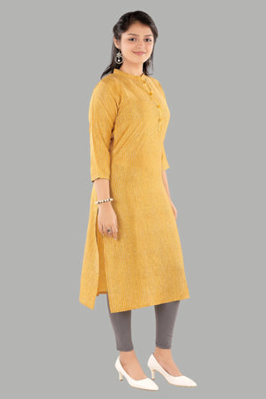 Stylish mustard straight fit kurti for women