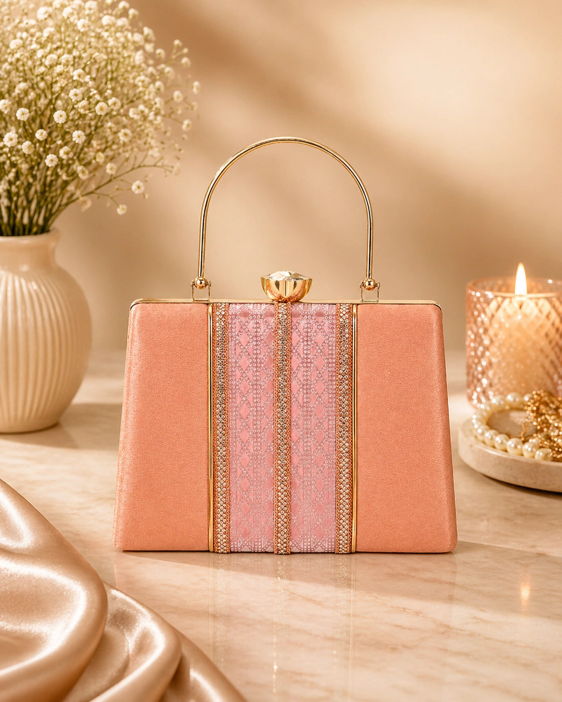 Luxury box handbag for weddings and festive occasions