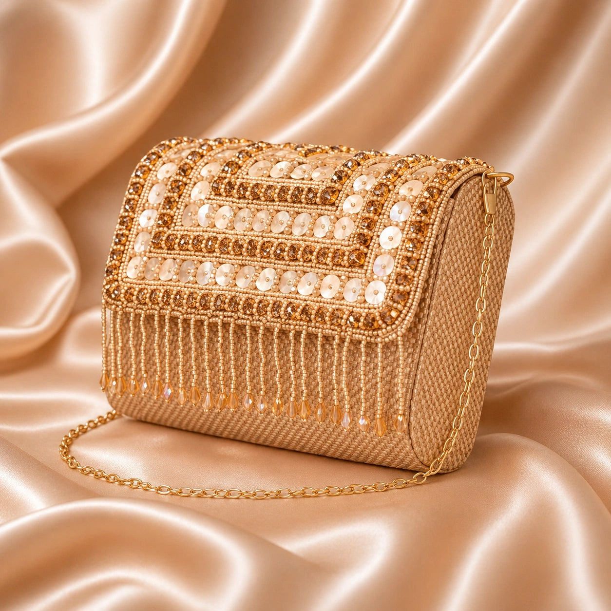 Luxury embellished handbag for weddings and festive occasions