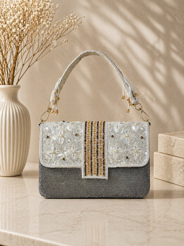 Pearl embellished clutch for women