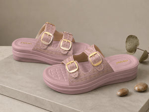 Stylish pink jelly classic glow slipon sandals