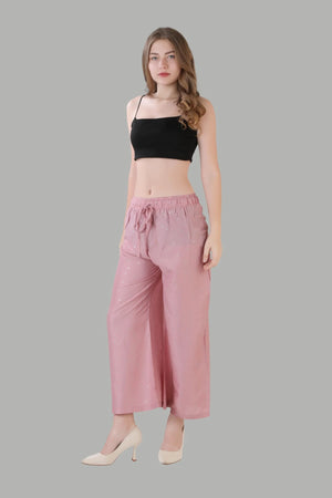 Stylish pink wide leg palazzo trousers for women