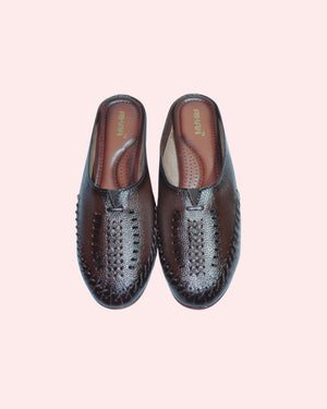 Premium leather slip-on flats in tan brown for women