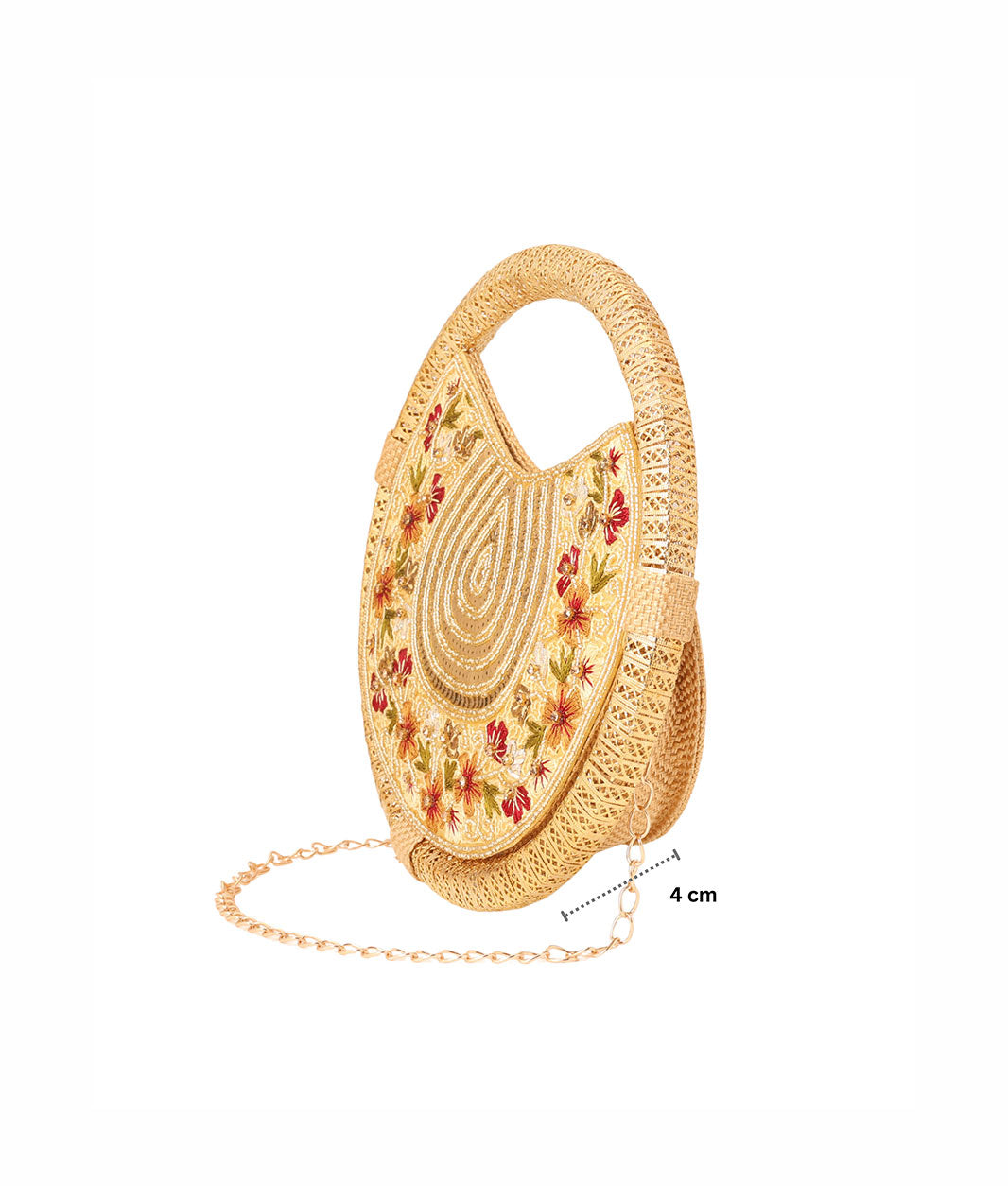 Round Embroidered Hand Clutch
