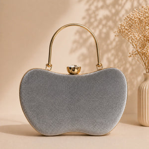 Luxury silver embroidered clutch bag for women