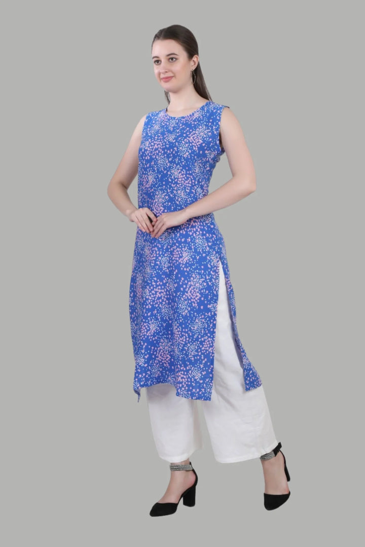Stylish sleeveless ethnic kurti for women