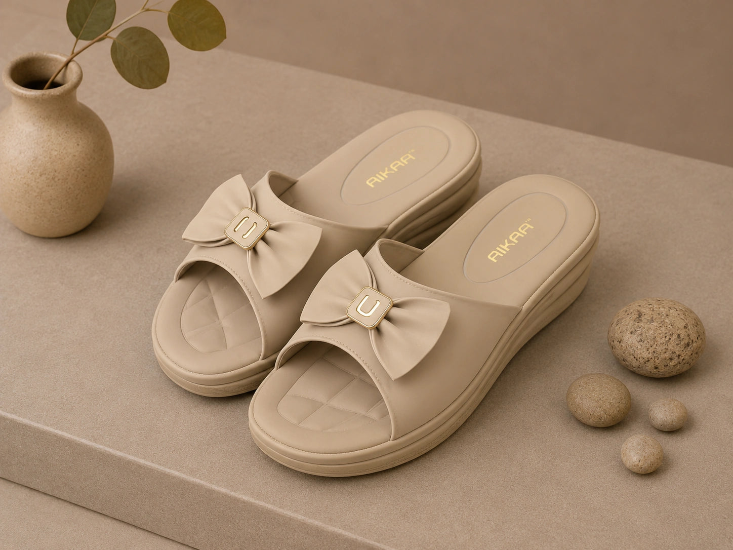 Elegant beige casual footwear for daily wear