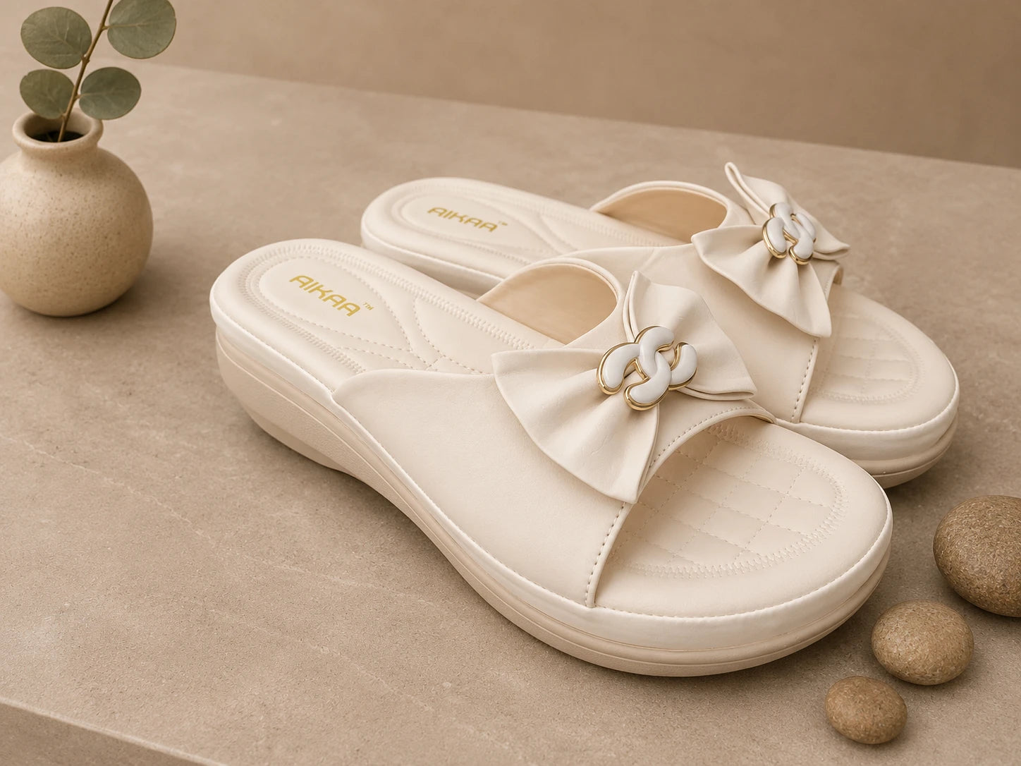 Elegant beige casual footwear for daily wear