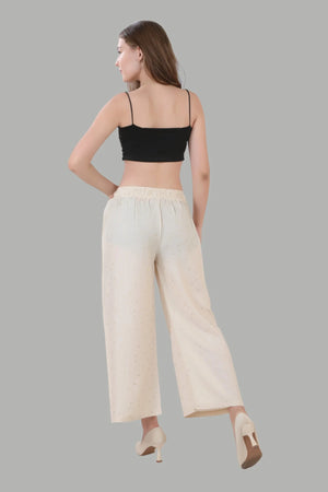 Elegant beige palazzo pants for casual and daily wear